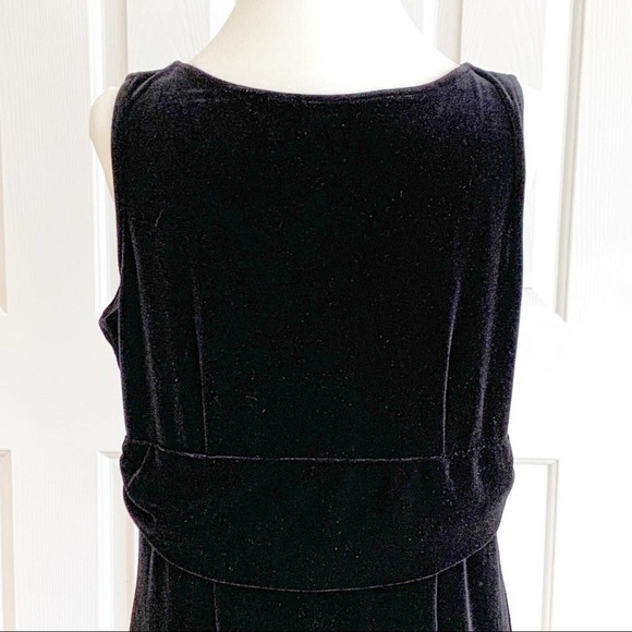 Cato LBD Black Velvet Sleeveless Knot Front A-Line Party Dress Plus Size 18 - Picture 5 of 11